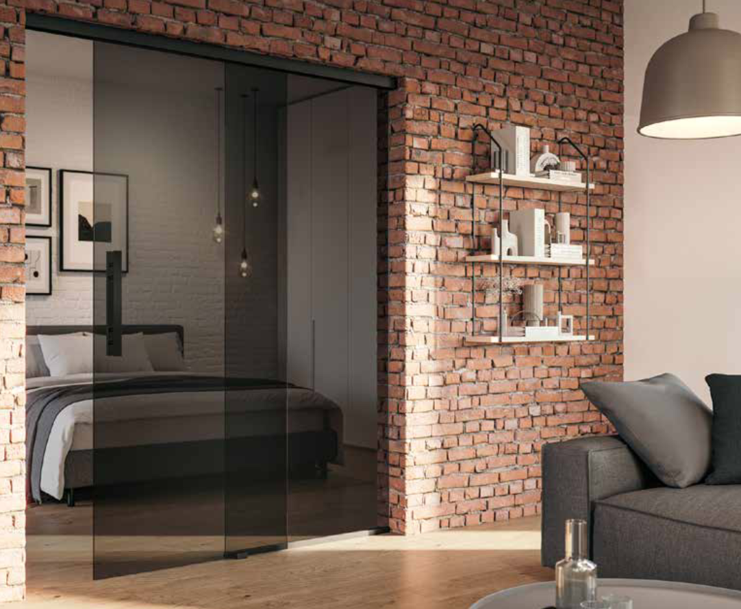 Posuvné dvere Slide Compact black.edition Clear grey Flat blackedition